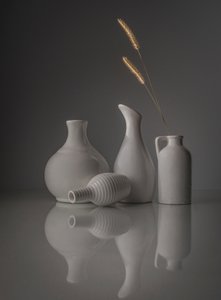 White Vases Still Life by Margareth Perfoncio