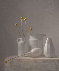 White Vases Yellow Flowers