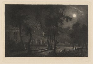 A Lakeside Chapel by Moonlight by Maria Anna Fischer