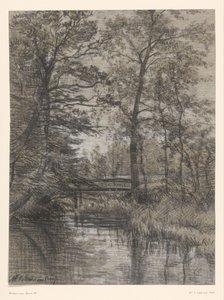 Pond in Forest by Maria Bilders van Bosse (signed by artist)