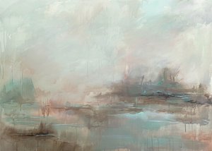 Misty Abstract Landscape by Maria Borglund