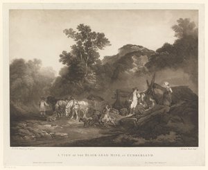 Resting Workers at the Coal Mine in Cumberland (A View of the Black-Lead Mine, in Cumberland) by Maria Catharina Prestel