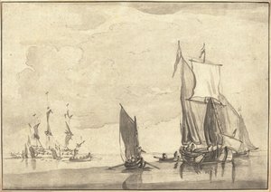 Seascape by Maria Catharina Prestel after Willem van de Velde the Younger