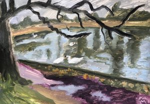 Lake of the Bois de Boulogne by Maria Magenta