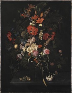 Bouquet of Flowers in a Glass Vase
