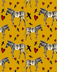 Zebra Love, Ochre, 2020 by Marianna Kulukundis