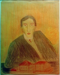 Portrait with Architectural Model by Marianne von Werefkin