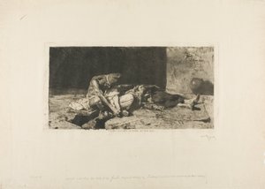 Arab Watching the Body of His Friend by Mariano Fortuny y Marsal