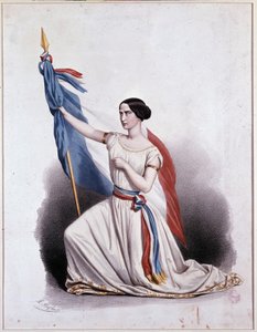 La Marseillaise declassified by Rachel at the Comédie Française - lithography by Alophe