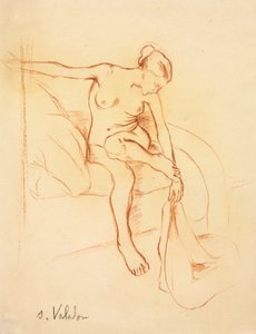 Nude Woman Seated on a Bed by Marie Clementine (Suzanne) Valadon
