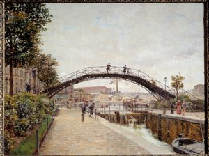 The Saint Martin Canal in Paris by Marie Francois Firmin Girard