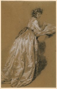 Standing Woman in a White Dress