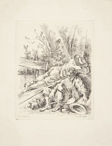 Two Boys Sleeping Against a Tree by Marie Jeanne Boucher