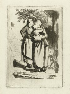 Two Standing Peasant Women, One with a Child in Her Arms