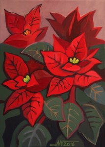 Festive Red Poinsettias