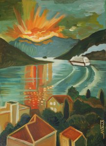 Vibrant Fjord Cruise Sunset