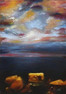 Dramatic Sunset Over Rocks by Marina Kozyr