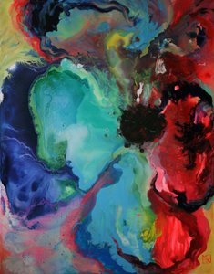Vibrant Fluid Abstract by Marina Nelson