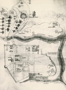 Map of Jerusalem, from Book of Secrets of Faithful of Cross (Liber Secretorum Fidelium Crucis)