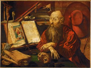 Saint Jerome, Meditating by Marinus van Reymerswaele