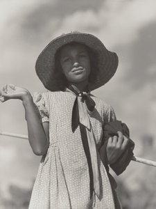 Daughter of a Cajun Family Returning Home after Fishing in Cane River, Melrose, Louisiana