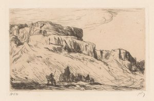 Caravan with Camels in Desert Landscape