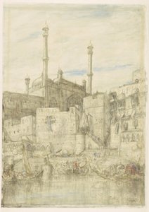 On the Ganges near Benares by Marius Bauer