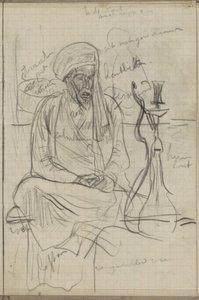 Seated Man with Water Pipe by Marius Bauer