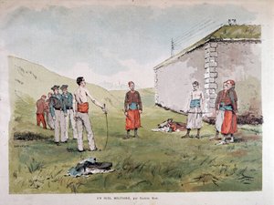 A military duel - watercolour by Marius Roy, Musee Carnavalet by Marius Roy