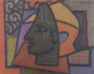 Design with Benin Head by Mark Gertler