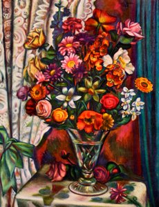 Still Life of Flowers in a Silver Vase, 1930 by Mark Gertler