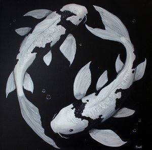 Yin Yang Koi Fish by Marloes Aerts