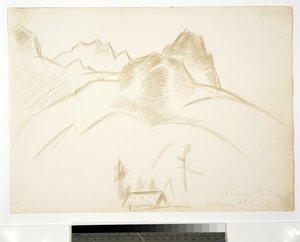 Mountain Landscape with House in Foreground, 1933