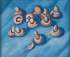 Mushrooms on a Blue Background by Marsden Hartley