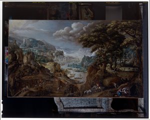 A Landscape with an Iron Foundry by Marten van Valckenborch