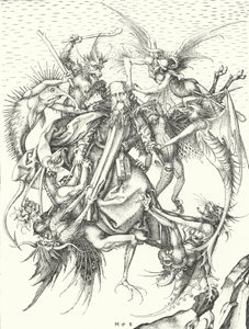 Temptation of St Anthony by Martin (after) Schongauer