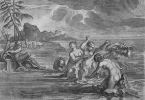 The Cerastae changed into Bulls, & the Propoetides into Rocks, c1683