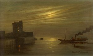 Broughty Castle - Moonlight Scene by Martin  Anderson
