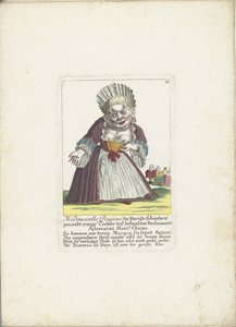 The Dwarf Mademoiselle Poupon, as a Parisian Beauty, ca. 1710 by Martin Engelbrecht (attributed to)