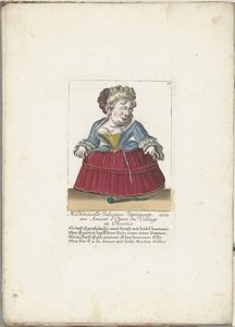 Dwarf as the French Mademoiselle Jolicoeur, ca. 1710 by Martin Engelbrecht (attributed to)
