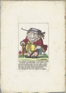 Caricature of Nutsch-Moloff by Martin Engelbrecht (attributed to)