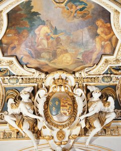 Noah and his family entering ark, in chapel, Chateau de Fontainebleau, France