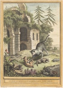 The Cat, the Weasel, and the Rabbit by Martin Marvie after Jean Baptiste Oudry