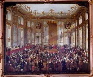 Marie Therese of Austria (1717-1780) at the Ceremony of Institution of the Order of St. Stephen in 1764