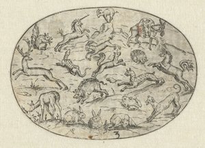 Oval with Eighteen Animals (New Animal Booklet) by Martin Pleginck