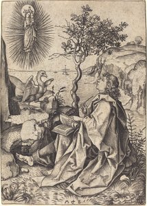 Saint John on Patmos by Martin Schongauer