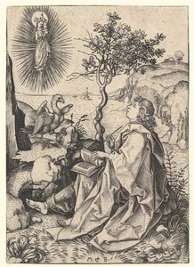 Saint John on Patmos by Martin Schongauer