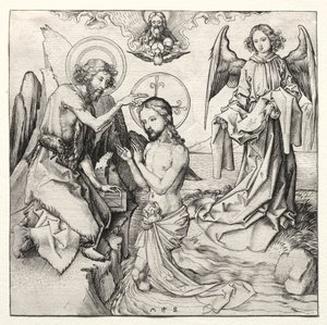 The Baptism of Christ in the Jordan by Martin Schongauer
