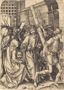 The Bearing of the Cross with Saint Veronica by Martin Schongauer