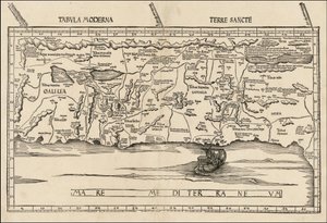 1513 Map of Palestine by Martin Waldseemüller